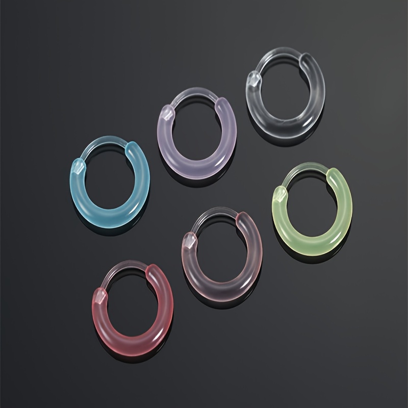 2 Pairs Dopamine Resin Earrings, Hypoallergenic Ear Cuffs